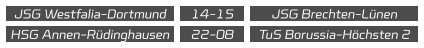 JSG Westfalia-Dortmund JSG Brechten-Lünen 14-15  HSG Annen-Rüdinghausen TuS Borussia-Höchsten 2 22-08