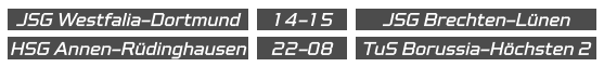 JSG Westfalia-Dortmund JSG Brechten-Lünen 14-15  HSG Annen-Rüdinghausen TuS Borussia-Höchsten 2 22-08