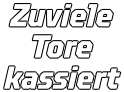Zuviele Tore  kassiert